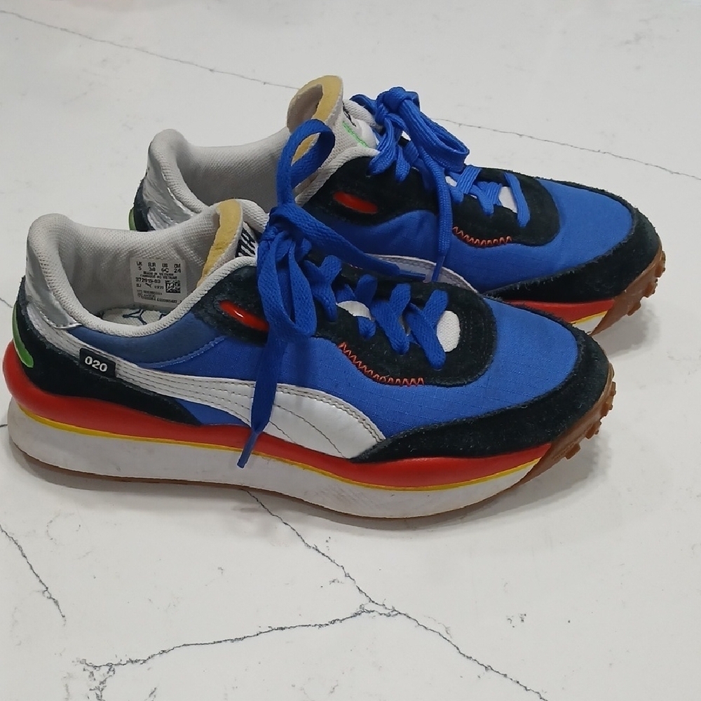 Kids Blue and Black Sneakers